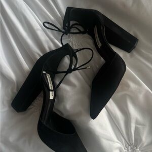 Steve Madden Black Suede Block Heels